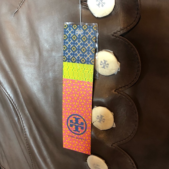 LAST DAY FINAL PRICE Tory Burch Cordelia Leather Jacket/Dress Brown 4 - Picture 6 of 14